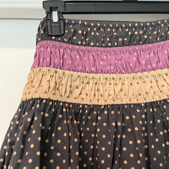 Polka Dot Skirt with Purple and Tan Accents - Picture 4 of 8